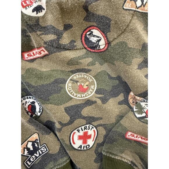 Levi's Hoodie Toddler Boys‎ 2T Green Camouflage Patch Graphic Zip Up Sweatshirt - Picture 5 of 5